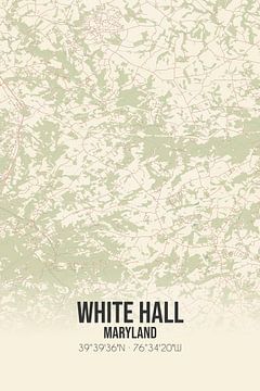 Vintage landkaart van White Hall (Maryland), USA. van MijnStadsPoster