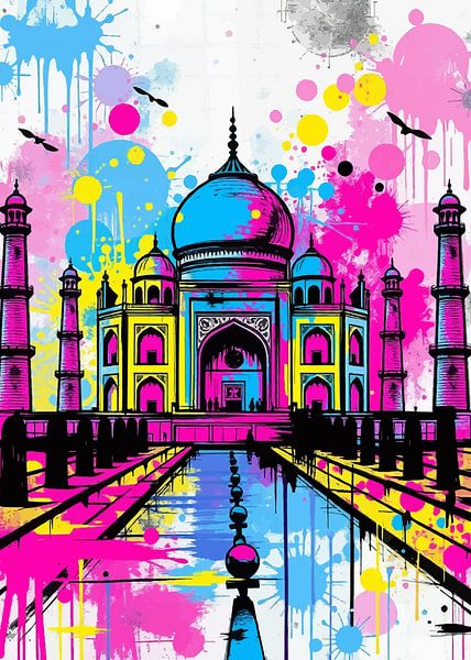 Taj Mahal Pop Art Splatter by MIROKKU
