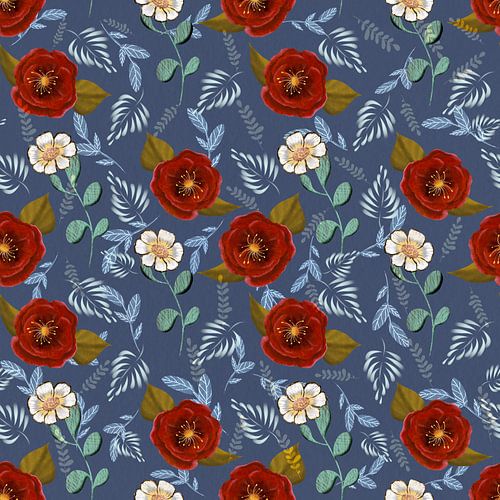 Gebloemde blauwe textuur