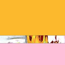 Champs de couleur abstraits / Jaune, rose, rouge sur Kerstin Franz