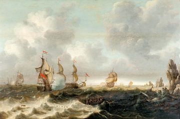 Naval battle with Dutch warships, Bonaventura Peeters by Atelier Liesjes
