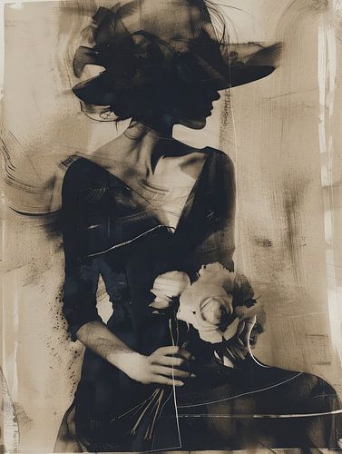 Bijzonder portret in duotone (twee kleuren) met een vintage uitstraling