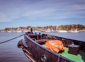 Blick auf den Yachthafen in Rostock an der Ostsee