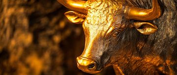 Gouden buste van een stier - Symbolisch van Poster Art Shop