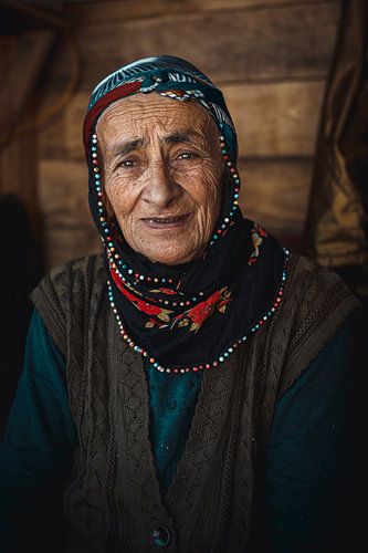 Portret van Hemshin vrouw in Zwarte Zeegebied Turkije