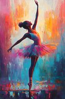 Ballerina Schilderij | Kleurrijk Schilderij | Schilderij Ballerina