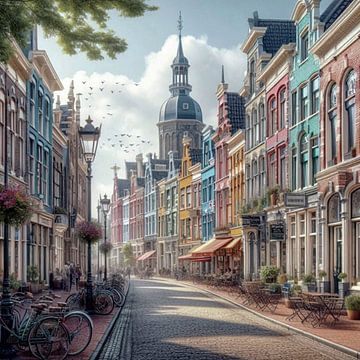 Leeuwarden fantasy street 1 by Yvonne van Huizen
