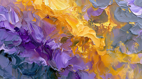 Abstract purple-and-yellow panorama