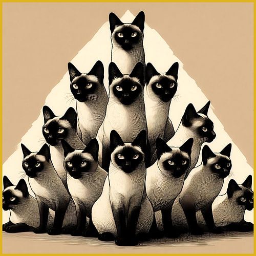 Pyramid of Siamese cats