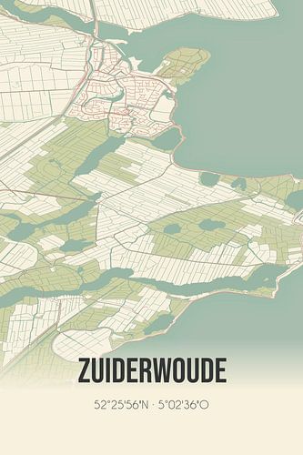 Alte Landkarte von Zuiderwoude (Nordholland)