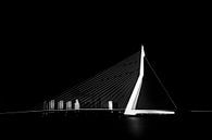 Erasmusbrücke schwarz und weiß von Prachtig Rotterdam Miniaturansicht