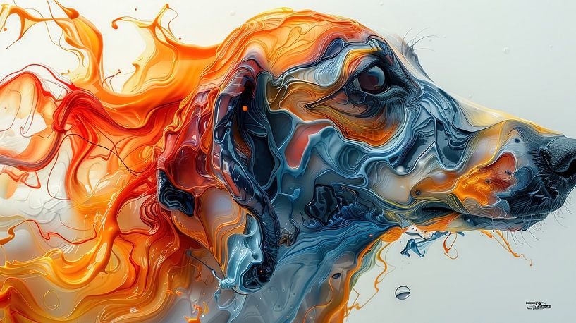 Alkoholtinte - Hund von Gelissen Artworks