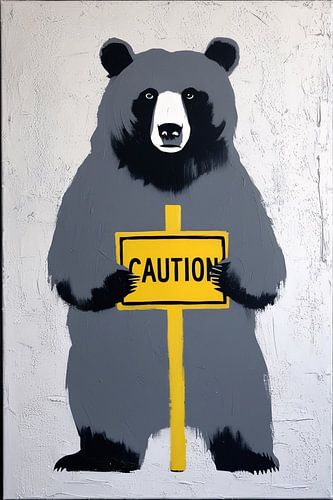 Waarschuwing beer kunstontwerp