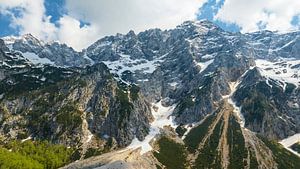 Zgornje Jezersko Gebirge Luftaufnahme im Frühling