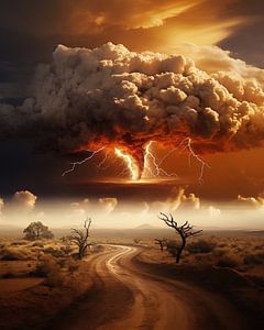 Dramatische Landschaft im Sturm