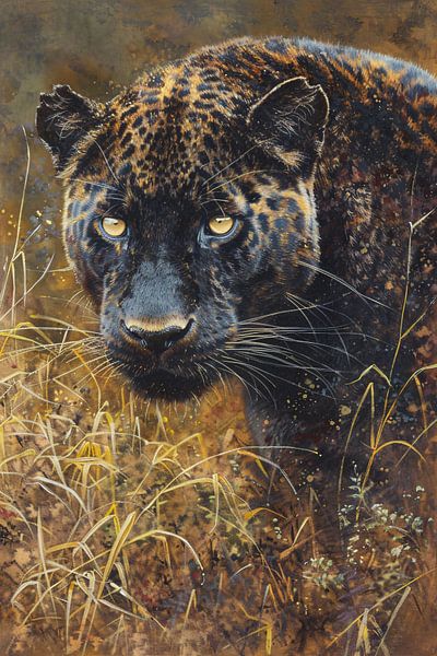 Detailed watercolour painting of a panther by Art & Soul Creations