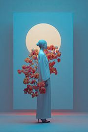 surrealist portrait woman with flowers by Egon Zitter