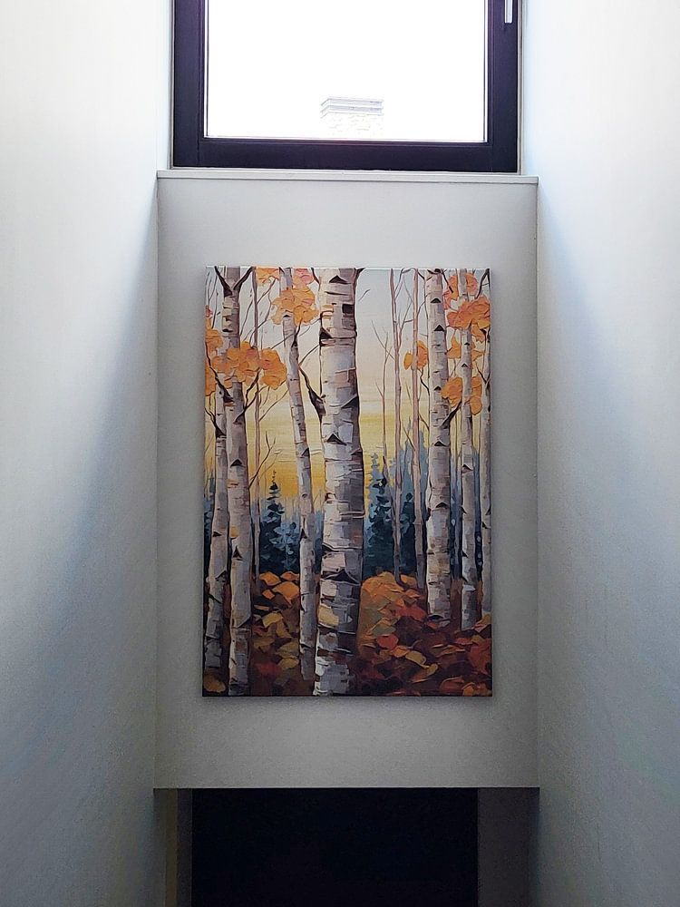 Bunte Herbst Aspen Wald Malerei  von Art In Focus 