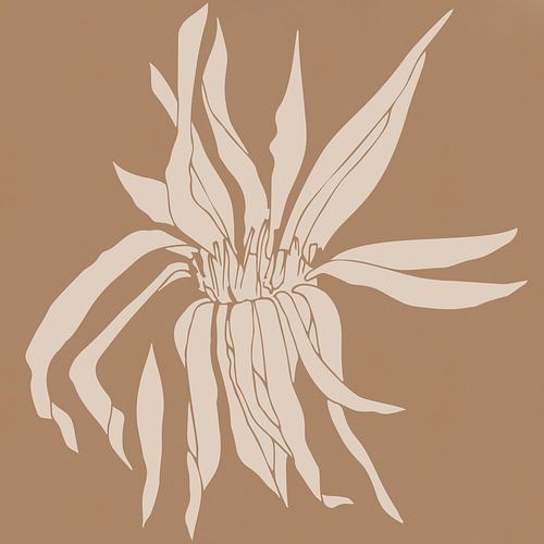 Fleur minimaliste de style rétro sur Dina Dankers