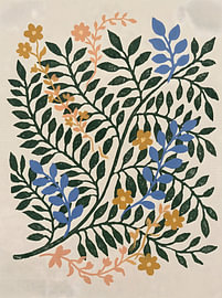 Green, Blue and Floral Pattern
