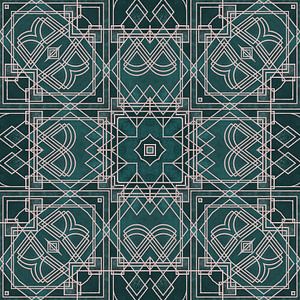 Art Deco Eleganz Smaragd-Grün Und Rosa