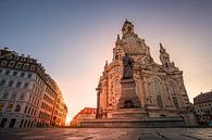 Frauenkirche Dresden bij zonsopgang van Marc-Sven Kirsch thumbnail