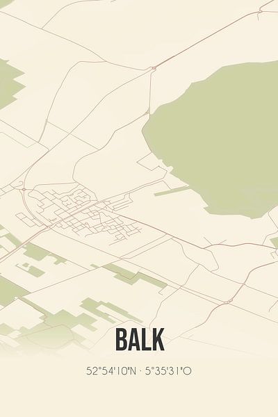 Vintage map of Balk (Fryslan) by Prints of Place