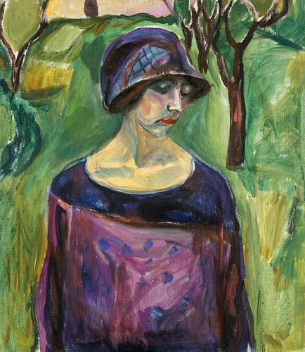 Birgit Prestøe in de tuin, Edvard Munch