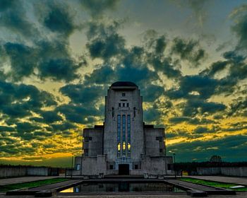 Radio Kootwijk bij zonsondergang