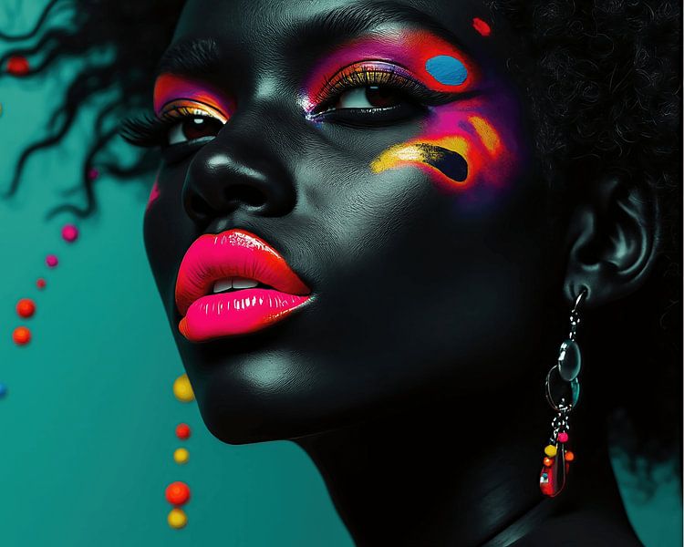 Dark model with surreal colours by The Photo Artist