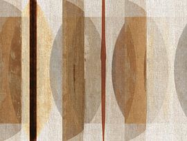 Moderne Skandinavische Bauhaus Abstraktion in erdigen Farben von Mad Dog Art