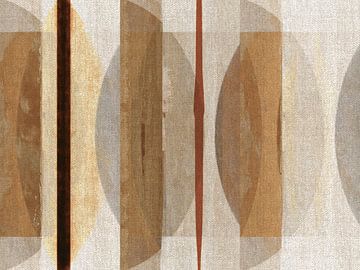 Moderne Scandinavische Bauhaus-abstractie in aardse kleuren van Mad Dog Art