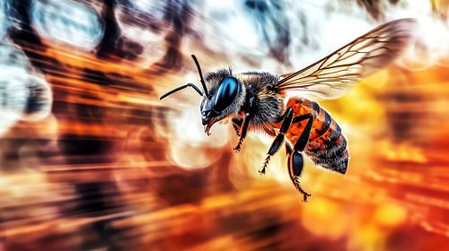 Flying honeybee