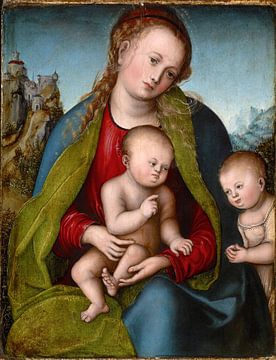 Lucas Cranach. Madonna met kind en het Johannes kind