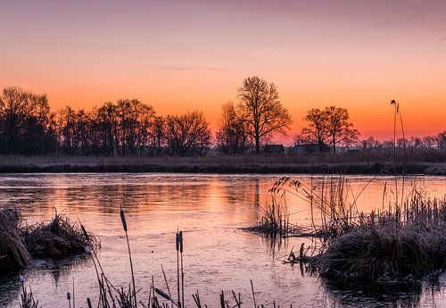 Huizen bij Kalenberg Overijssel in de winter