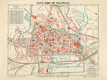 Plattegrond Utrecht - 1880