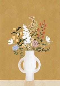 Blumenvase auf Gelb