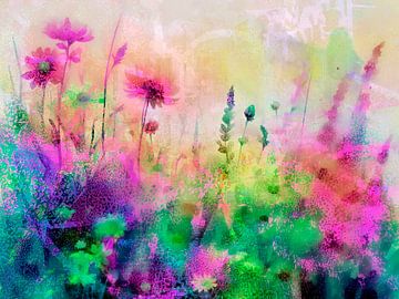 Colourful fantasy meadow