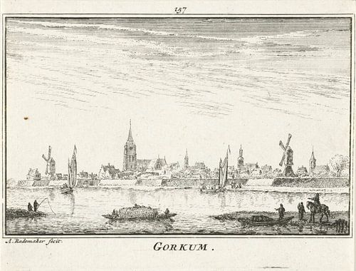 Abraham Rademaker, Gezicht op Gorinchem, 1727 - 1733 van Atelier Liesjes