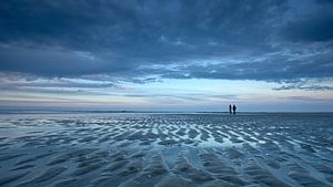 Blauwe uurtje op het strand