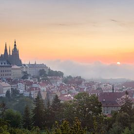 Praag Skyline vanaf Petřín heuvel van Alex Riemslag