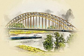 Waalbrug Nijmegen ter gelegenheid van de Vierdaagse 2016 van Art by Jeronimo