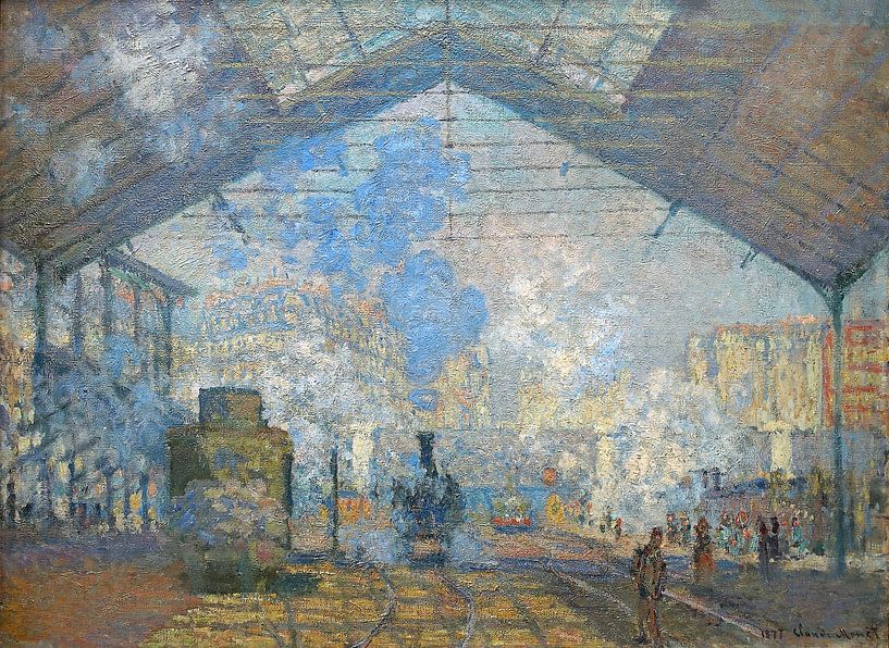 La gare saint-lazare, Claude Monet, 1877 par Diverse Meesters