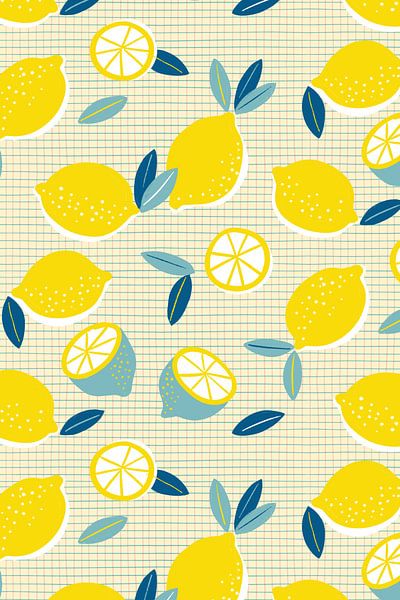 Frische Zitronen Checkered Sunny von uta krogmann
