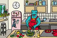 Frog in the kitchen