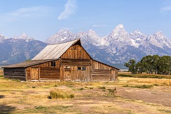 Die Scheune von Mormon Row im Grand-Teton-Nationalpark, Wyoming, USA