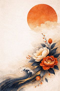 Golden Sun Peonies I by Dodik Hariyono