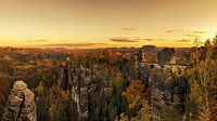 Coucher de soleil au pont Bastei par Frank Herrmann Aperçu