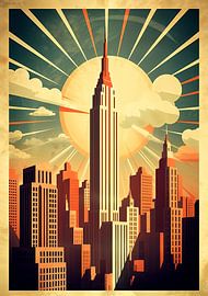 New York Art Deco Poster Print van Niklas Maximilian
