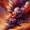 Tempête de fleurs au coucher du soleil (2) sur Ellen Van Loon